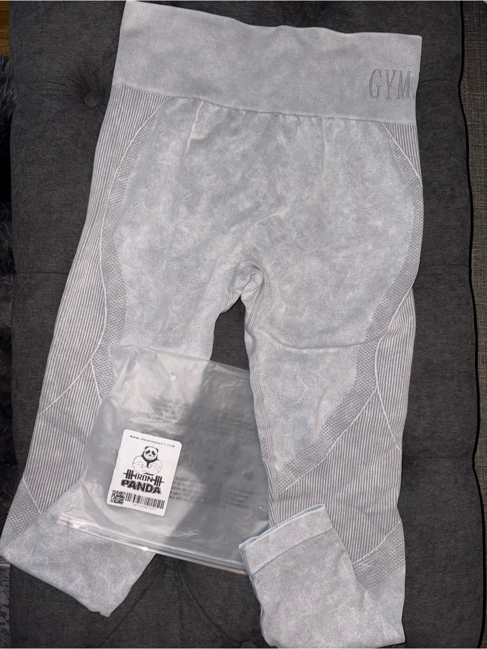 Iron Panda High-Waist Light Gray Active Leggings